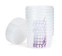 Betsy - Juego de 10 macetas de almacenamiento de plástico transparente con tapas, 500 ml, grado alimenticio, recipientes para mezclar y dulces