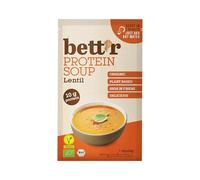 Bett’r BIO Sopa de Proteína con Lentejas Rojas - 100% Orgánica, Vegana, sin Gluten, sin Colorantes ni Aromas Artificiales - 16 x 30 g