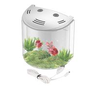Betta Aquarium Clear Desktop Fish Bowl con bomba | Diseño de tanque compacto transparente con de circulación de agua para caracoles, camarones, camarones, hogar, oficina, marina