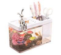 Betta Aquarium, Transparent Fish Tank, Small Betta Fish Tank, Desktop Fish Bowl Organizer, Betta Fish Habitats, Shrimp Fish Tank, Aquarium for Crabs, Betta Bowl for Desk, Clear Betta Fish Ta