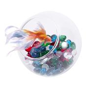 Betta Cave, Glass Ornament Fish Tank, 2.36x2.36 Inches Sturdy Hermit Crab Habitat Decoration, Heavy Duty Fish Natural Hiding, Black Shrimp Sleeping Nest for Aquatic Life