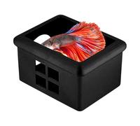 Betta Fish - 3.74x2.95x2.17 Inches Floating Cave Hammock for Small Tanks, Multi-Functional Breeding Shelter with Suction Mount, Aquarium Decor for Home, Office, Hotel and Dorm Use