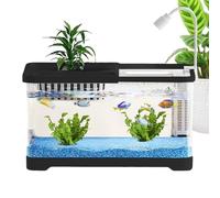 Betta Fish Aquariums, Small Desktop Fish Tank Aquarium Starter Kits, Clear Decorative Landscape Bowl and Feeder for Shrimp, Guppy, Turtle, Jellyfish, Pet Lovers, Apartment Use