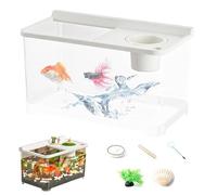 Betta Fish Tank, 3 Color Light Aquarium, Compact Size Tabletop Hydroponic Tank with Led Illumination, Home Decor Accessory with Clear Acrylic Build, Desktop Feature with Modern, Fish for Bedroom