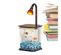 Betta Fish Tank - AS 13,2 x 11,7 x 14,1 cm | Pecera | Acuario de peces Betta | Decoración de escritorio transparente silenciosa | Acuarios transparentes con iluminación para decoración de hogar y