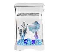 Betta Fish Tank Kit, Betta Fischtank Desktop -Aquarium | Acuario de sobremesa Betta con iluminación LED para una variedad de peces tropicales