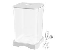 Betta Fish Tank, Small Acrylic Aquarium with LED Light, Clear Fish Bowl Compact, Desktop for Shrimp, Crab, Spider Habitat, 17.7x11.8x11.8cm 280g White Black