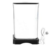 Betta Fish Tank, Small Acrylic Aquarium with LED Lighting, Clear Desktop Betta Bowl, Water Landscaping & Decorative Habitat for Shrimp, Crab & Spider, 6.97x4.65x4.65 Inches