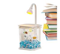 Betta Fish Tank, Small Fish Tanks with Ambient Light, Silent Desktop Aquarium Bowl with Modern Design, Water Landscaping Display for Home, Outdoor Tabletop, Ideal for Betta, Crab, Spider