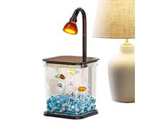 Betta Fish Tank, Small Fish Tanks with Ambient Light, Silent Desktop Aquarium Bowl with Modern Design, Water Landscaping Display for Home, Outdoor Tabletop, Ideal for Betta, Crab, Spider