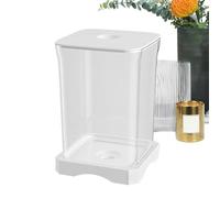 Betta Fish Tank, Tabletop Aquarium Kit, 4.65x6.97in Small Rectangular Habitat, Built-In LED Lamp, Clear Compact for Desk Decoration, Beginner Fish Keeping, Home or Office Display