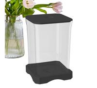 Betta Fish Tank, Tabletop Aquarium Kit, 4.65x6.97in Small Rectangular Habitat, Built-In LED Lamp, Clear Compact for Desk Decoration, Beginner Fish Keeping, Home or Office Display
