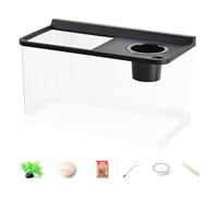 Betta Fish Tank with 3 Color Lights - Top Hydroponic Aquarium | Household Fish Tank for Tabletop Landscaping, Home Workplace Entryway Bedroom Foyer, Beginners Indoor Decoration