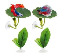 Betta - Hamaca con ventosa ajustable, almohadilla de descanso de peces de imitación suave, hoja de planta betta que reduce el estrés, ideal para criar, dormir y mejorar la salud en acuarios