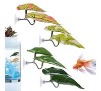 Betta Leaf Hammock, Decorative Aquarium Betta Bed, Set of 4 Guppy Breeding Resting Habitats, Fish Tank Decorations, Ideal for Spawning, Rest and Relaxation, 1.97x1.97x4.33 Inches