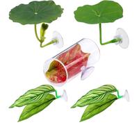 Betta Leaf Hammock, Decorative Aquarium Fish Habitat, 3.15x1.57 Inches Set of 5 Suction Cup Leaves, Natural Looking Sleep Interface, Guppy Sleeping Bed for Breeding and Relaxation