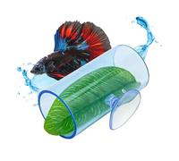 Betta Tubos Túneles Acrílico, Tubo Escondite Pequeños Peces Juguetes Diseño Hueco con Ventosas para Peces Pequeños Camarones Guppies