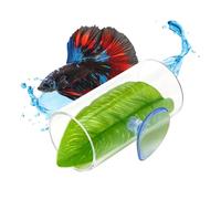 Betta Tubos Túneles Acrílico, Tubo Escondite Pequeños Peces Juguetes Diseño Hueco con Ventosas para Peces Pequeños Camarones Guppies