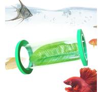 Betta Tunnel - Floating Acrylic Sleeping Tube with Leaf for Aquarium Enrichment | Shrimp Cave, Hiding Spot, Decorative Fish Habitat, Transparent Design for Resting and Shelter