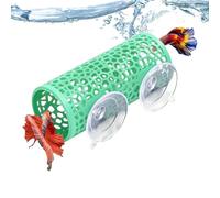 Betta Tunnel - Hollow Suction Fish Tank Cave, Resting Shelter, Aquatic Pets Cichlids Crayfish, Home Dorm Apartment, Black Weighted Resin, Secure Mount