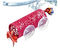 Betta Tunnel with Suction Cup - ABS 10x4.2cm Hollow Cave Decor - Aquarium Fish Toy Hiding Spot For Shrimp Guppy Reptile - Safe Hanging Bed