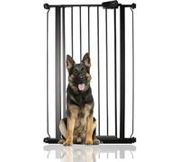 Bettacare Barreras de seguridad estrechas para niños y mascotas, 68.5cm - 75cm, Negro mate, Puerta extra alta de 104cm de altura, Barrera de presión para escaleras
