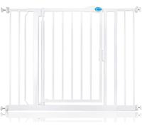 Bettacare Puerta de Seguridad con Cierre Automático, 103,8cm - 110,8cm, Blanca, Puerta de Seguridad con Ajuste a Presión, Puerta de Bebé, Barrera de Seguridad para Puertas Pasillos y Espacios