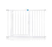 Bettacare Puerta de Seguridad con Cierre Automático, 111cm - 118cm, Blanca, Puerta de Seguridad con Ajuste a Presión, Puerta de Bebé, Barrera de Seguridad para Puertas Pasillos y Espacios