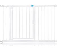 Bettacare Puerta de Seguridad con Cierre Automático, 118,2cm - 125,2cm, Blanca, Puerta de Seguridad con Ajuste a Presión, Puerta de Bebé, Barrera de Seguridad para Puertas Pasillos y Espacios