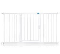 Bettacare Puerta de Seguridad con Cierre Automático, 147cm - 154cm, Blanca, Puerta de Seguridad con Ajuste a Presión, Puerta de Bebé, Barrera de Seguridad para Puertas Pasillos y Espacios