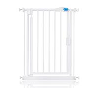 Bettacare Puerta de Mascotas Auto Cierre, 61cm - 66.5cm, Blanco, Extra Estrecho, Puerta de Escalera de Ajuste a Presión Estrecha para Perros y Cachorros, Barrera de Seguridad para Puertas
