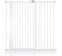 Bettacare Puerta para Mascotas Premium Alta Instalada a Presión, 108.4cm - 116cm, Blanca, Alta de 104cm de Altura, Puerta de Escalera con Ajuste a presión para Perro, Barrera de Seguridad
