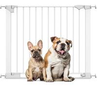 Bettacare SafeStep - Puerta para Perro, Color Blanco, 89 cm - 96 cm, Extra bajo, Puerta Extra Ancha de 74 cm, Puerta Extra Ancha de una Pieza para escaleras, pasillos y Puertas, Mascotas y Cachorros,