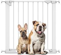 Bettacare SafeStep - Puerta para Perros, Color Blanco, 75 cm - 82 cm, Paso Extra bajo, Puerta de Seguridad de Ajuste a presión, Puerta para Mascotas para escaleras, pasillos y Puertas, fácil