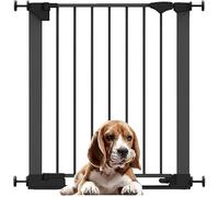 Bettacare SafeStep - Puerta para Perros, Negra, 68 cm - 75 cm, Paso Extra bajo, Puerta de Seguridad de Ajuste a presión, Puerta para Mascotas para escaleras, pasillos y Puertas, fácil instalación