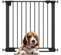 Bettacare SafeStep - Puerta para Perros, Negra, 82 cm - 89 cm, Extra bajo, Puerta Extra Ancha de 67 cm, Puerta Extra Ancha de una Pieza para escaleras, pasillos y Puertas, Mascotas y Cachorros, fácil