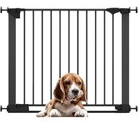 Bettacare SafeStep - Puerta para Perros, Negra, 89 cm - 96 cm, Extra bajo, Puerta Extra Ancha de 74 cm, Puerta Extra Ancha de una Pieza para escaleras, pasillos y Puertas, Mascotas y Cachorros, fácil