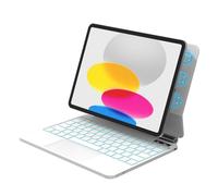 Bettdow Teclado para iPad 10 Generación 10,9" 2022/11 Generación A16 11" 2025, QWERTY Español Ñ Diseño Magnético Flotante Teclado con Trackpad y Retroiluminado, Blanco