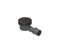 BetteCompact + juego de desagüe, lateral, caudal de desagüe 0,5 l/s, con antideslizante Pro, B568-403AY, Color: Humo mate