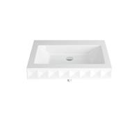 Betteloft Ornament Lavabo de pared sin grifo, SWV1A 825 x 525 mm, A230-000SWV1A,PW, Color: Blanco con Glasur Plus