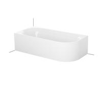 BetteLux Oval IV Silhouette esquina bañera 195x95x45cm, 2 inclinaciones traseras, Instalación en la esquina izquierda, 3427CERVS, 3427-000CERVS,AS, Color: Blanco con guadaña antideslizante