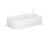 BetteLux Oval V Silhouette esquina bañera 175x80x45cm, 2 inclinaciones traseras, Instalación en la esquina derecha, 3435CELVS, 3435-000CELVS,AS, Color: Blanco con guadaña antideslizante