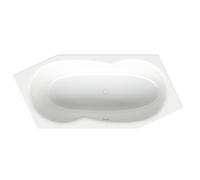 BetteMetric bañera hexagonal, 2 plazas, extremo de los pies a la derecha, rebosadero delantero, 2060x900x450mm, 6840-000Plus, Color: Blanco con Glasur Plus