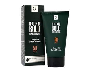 BETTER BE BOLD Protector solar cabeza calva 50 ml SPF 50 I Protección UV alta I Hidratación ligera I Aloe vera piel sensible I Uso diario cuero cabelludo hombre vegano