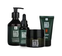BETTER BE BOLD VIP rutina para calvicie (0-3 mm) crema matificante + suero antipigmento + champú nutritivo (0-6 mm) Invisible Sun Fluid SPF 50