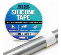 Better Boat Cinta de silicona autofusible impermeable, blanca, cinta de fontanería para fugas, cinta de reparación de mangueras y tuberías, 1 pulgada x 40 pies