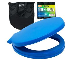 Better Boat Set de Asiento de Inodoro portátil para Camping, Boating al Aire Libre - Bolsas de Basura y Funda - 5 galones