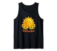 Better Days Ahead Sun Face Girasol Positivo Camiseta sin Mangas