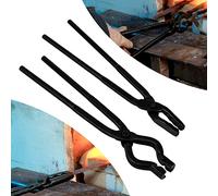 Better Forge Blacksmith Juego de pinzas para principiantes incluye pinzas de mandíbula de lobo y pinzas de punta en V (2 unidades)