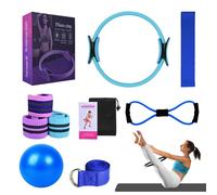 Better - Kit de pilates, kit esencial de pilates para mujeres, bandas de glúteos para entrenar glúteos, pelota de yoga, 25 cm, figura 8, banda de resistencia, bandas de yoga para estiramiento (azul)